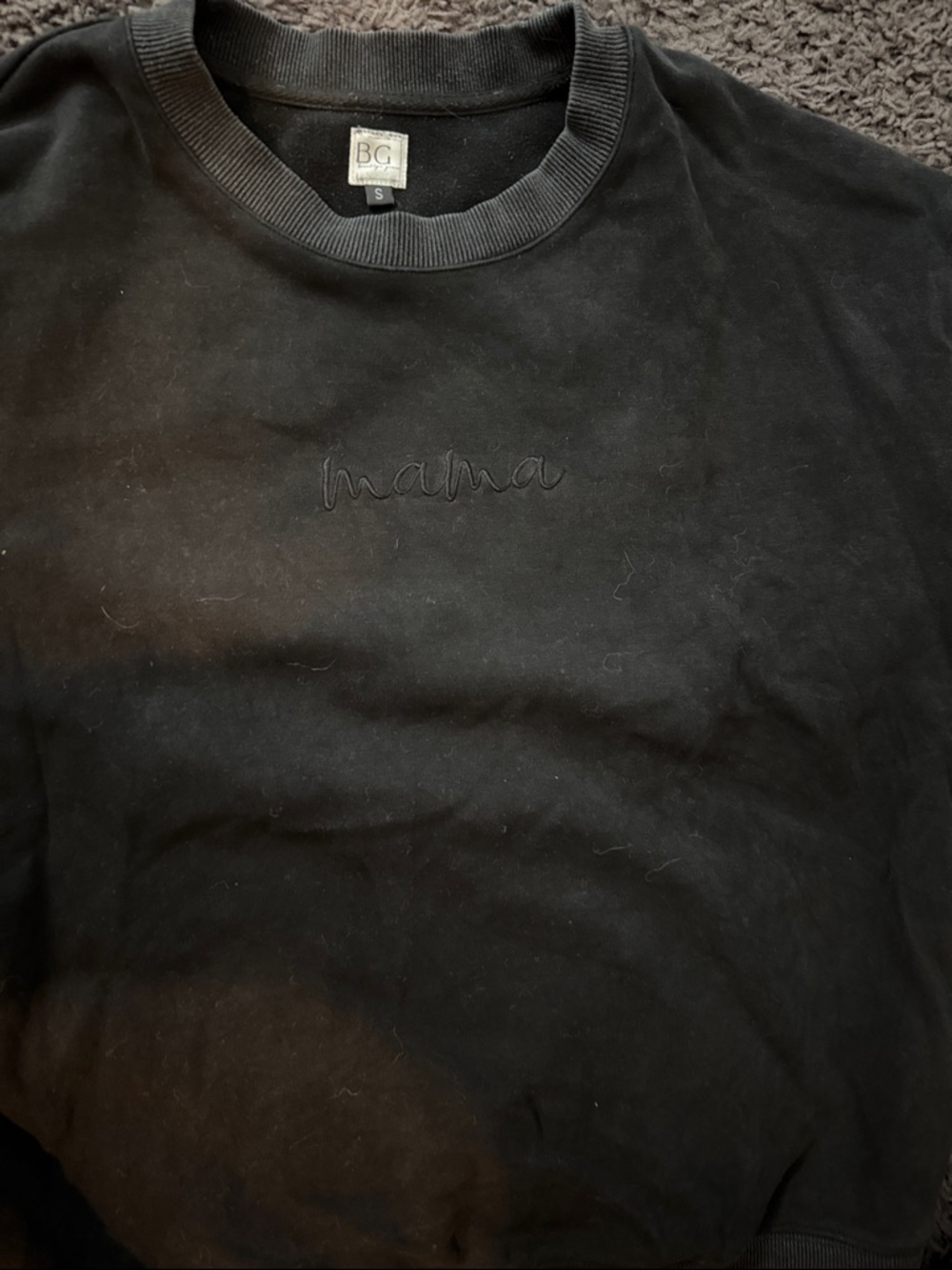 Black 'mama' Embroidered Sweatshirt